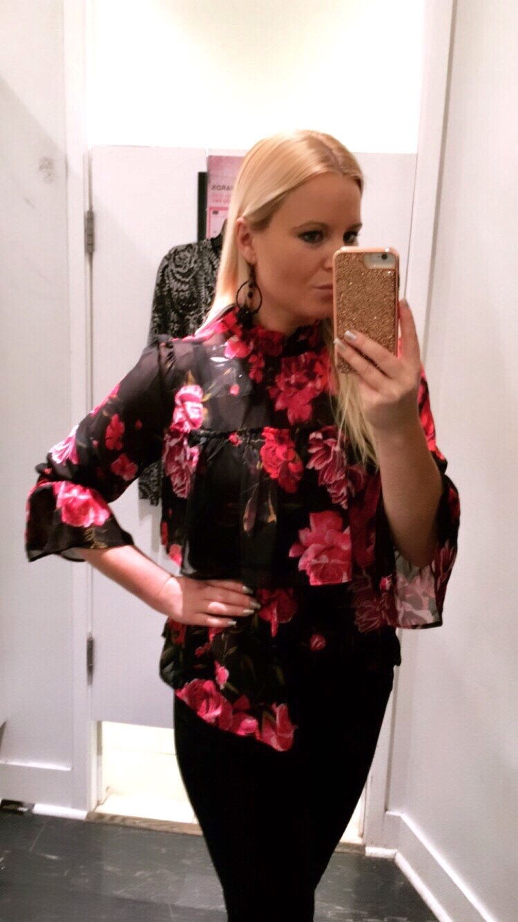 Floral Blouse Try On