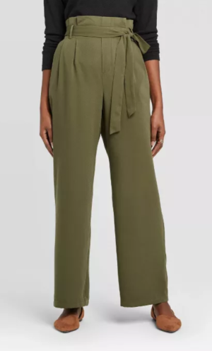 Tie-at-the-Waist Ankle Pants