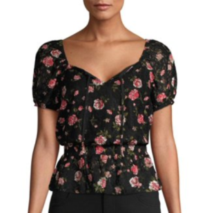 Peplum Lace Floral Top