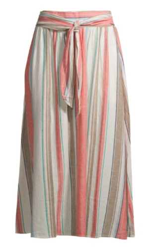 Coral Striped Skirt