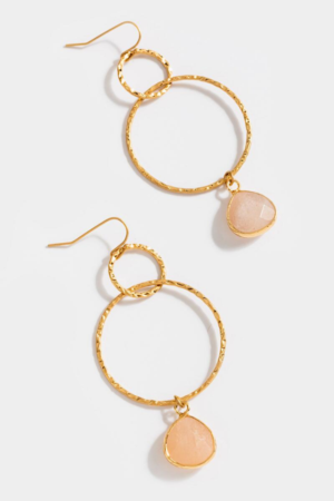 Rose Quartz Loop Earrings