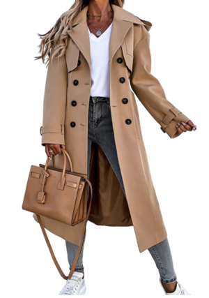 Double Breasted Long Trench Coat